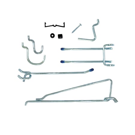 Crawford Crawford Zinc Plated Black/Silver Steel Peg Hook Assortment 32 pk 1432A